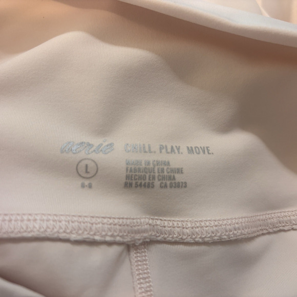 Aerie Offline Real Me Size Large Blush Pale Pink Leggings Mesh Cut Out Pockets - Picture 10 of 11